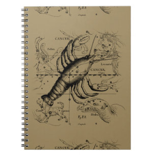 Cancer Constellation Hevelius 1690 Engaving Notebook