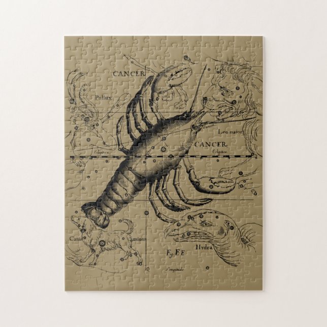 Cancer Constellation Hevelius 1690 June 21-July 22 Jigsaw Puzzle (Vertical)
