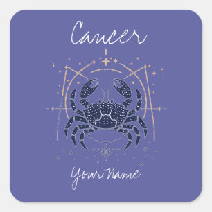 Cancer Constellation Line Art Square Sticker