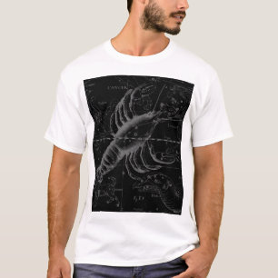 Cancer Constellation Map Black Hevelius circa 1690 T-Shirt
