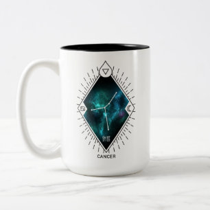 Cancer Constellation & Zodiac Symbol Two-Tone Coffee Mug