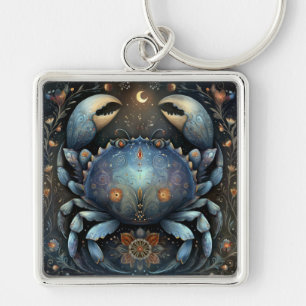 Cancer Crab Zodiac Astrology Celestial Birthday Key Ring