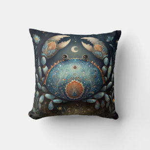 Cancer Crab Zodiac Astrology Mystical Birthday Cushion