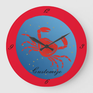 Cancer Crab Zodiac Thunder_Cove Large Clock