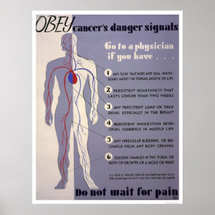Cancer Danger Signals 1938 WPA Poster