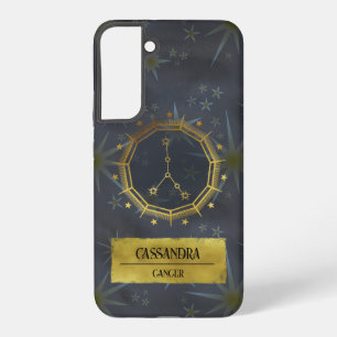 Cancer Dark Zodiac Astrology: Black & Gold Samsung Galaxy Case