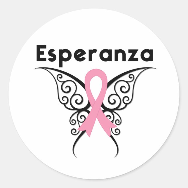Cancer de Mama - Esperanza Classic Round Sticker (Front)
