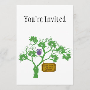 Cancer Doesn't Live Here Tree Owl Invitation