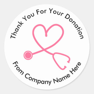 Cancer Donation Logo Thank you Stickers