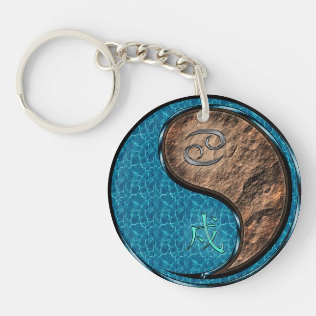 Cancer & Earth Dog Key Ring (Front)