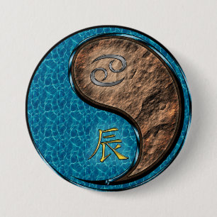 Cancer & Earth Dragon 7.5 Cm Round Badge
