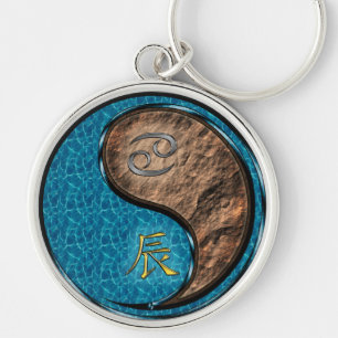 Cancer & Earth Dragon Key Ring