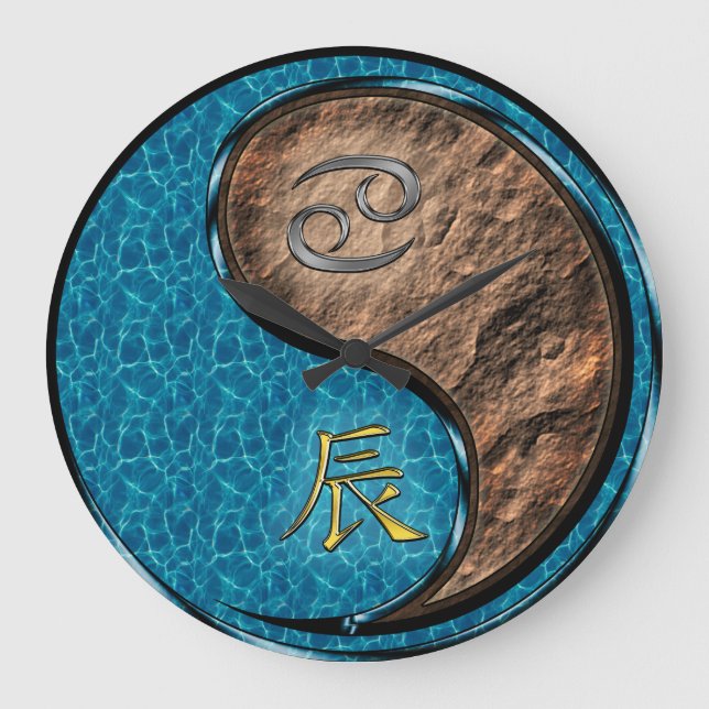 Cancer & Earth Dragon Large Clock (Front)