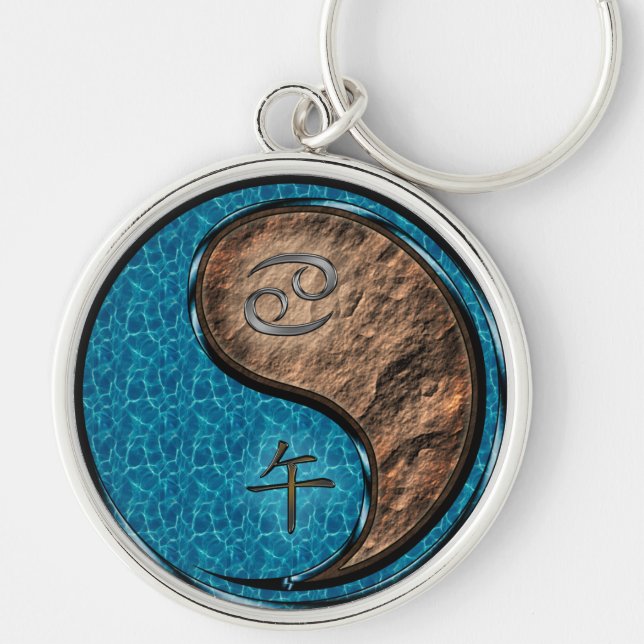 Cancer & Earth Horse Key Ring (Front)