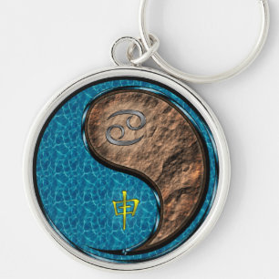 Cancer & Earth Monkey Key Ring