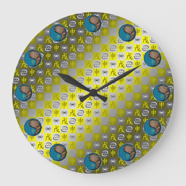Cancer & Earth Monkey Large Clock (Front)