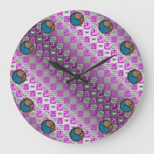 Cancer & Earth Rooster Large Clock