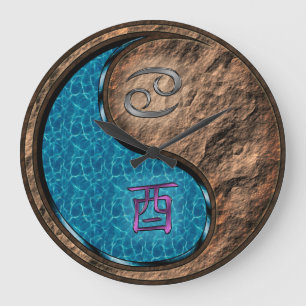 Cancer & Earth Rooster Large Clock