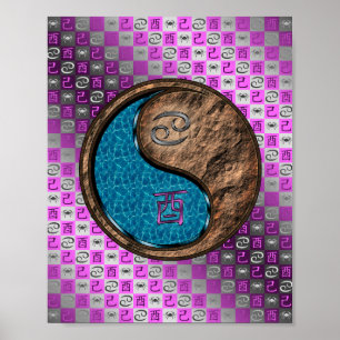 Cancer & Earth Rooster Poster