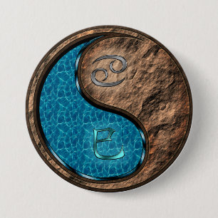 Cancer & Earth Snake 7.5 Cm Round Badge