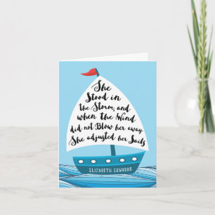 Cancer Encouragement, for Her, She Adjusted Sails Card