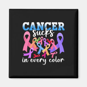 Cancer  Every Colours Ribbons  World Cancer Awaren Magnet
