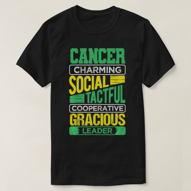 Cancer Facts Birthday Gift Astrology Horoscope Can T-Shirt (Design Front)