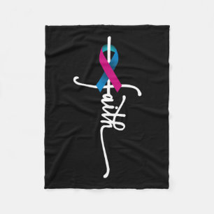 Cancer Faith Thyroid Cancer Awareness Support  Fleece Blanket