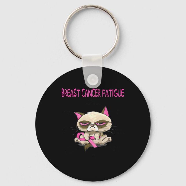 Cancer Fatigue Cat  Key Ring (Front)