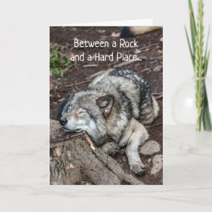 Cancer Feels Like Between Rock & Hard Place Card