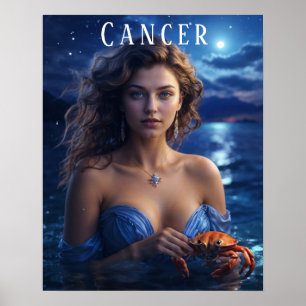 Cancer Female Astrological Poster
