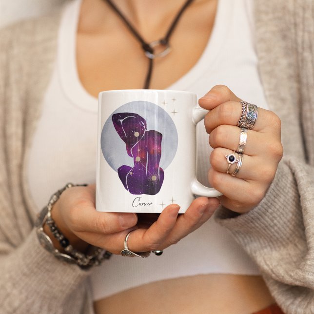 Cancer Feminine Purple Zodiac Design Coffee Mug (Creator Uploaded)