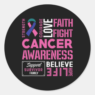 Cancer Fight Cancer Ribbon 11 Classic Round Sticker
