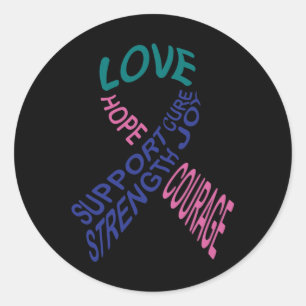 Cancer Fight Cancer Ribbon 13 Classic Round Sticker