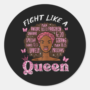Cancer Fight Like Queen Afro Survivor Awareness Wo Classic Round Sticker