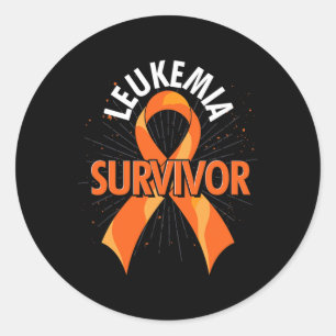 Cancer Fight Supporter Orange Ribbon Leukaemia Awa Classic Round Sticker