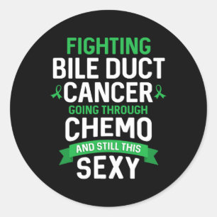 Cancer Fighter Bile Duct Cancer Patient Chemo Ther Classic Round Sticker
