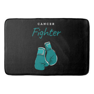 cancer fighter, teal bath mat