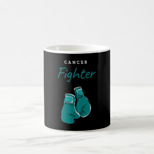 cancer fighter, teal coffee mug