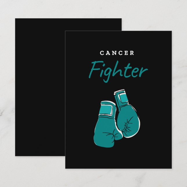 cancer fighter, teal enclosure card (Front/Back)