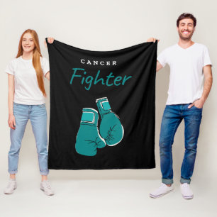 cancer fighter, teal fleece blanket