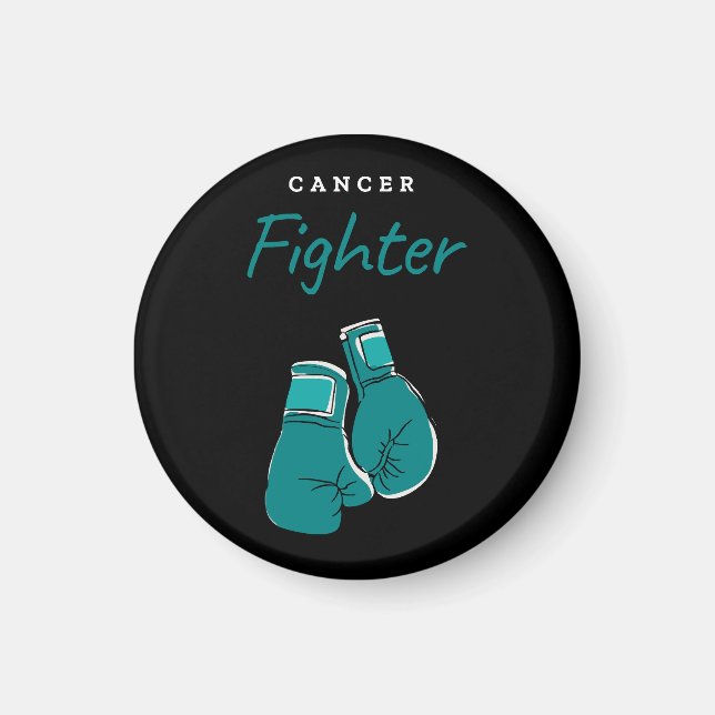 cancer fighter, teal magnet (Front)