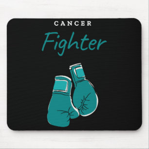cancer fighter, teal mouse pad