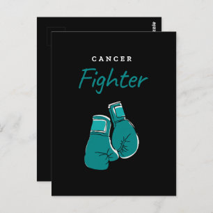 cancer fighter, teal postcard