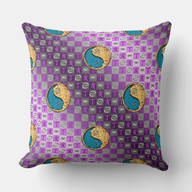 Cancer & Fire Boar Cushion (Front)