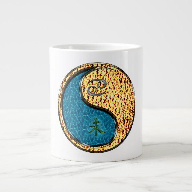 Cancer & Fire Goat Large Coffee Mug (Front)