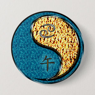 Cancer & Fire Horse 7.5 Cm Round Badge