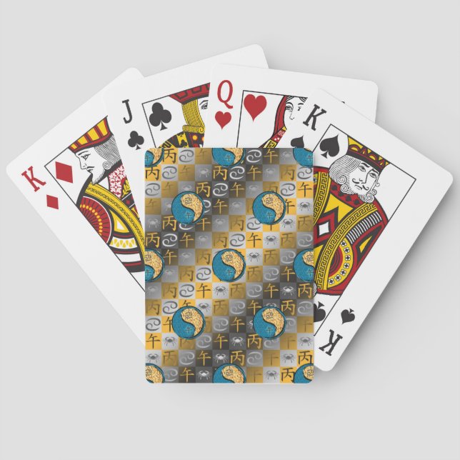 Cancer & Fire Horse Playing Cards (Back)