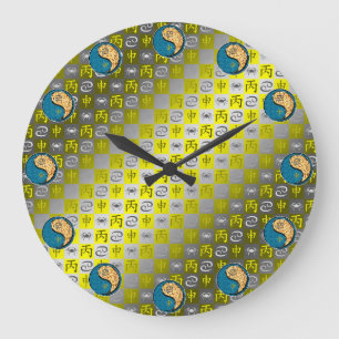 Cancer & Fire Monkey Large Clock