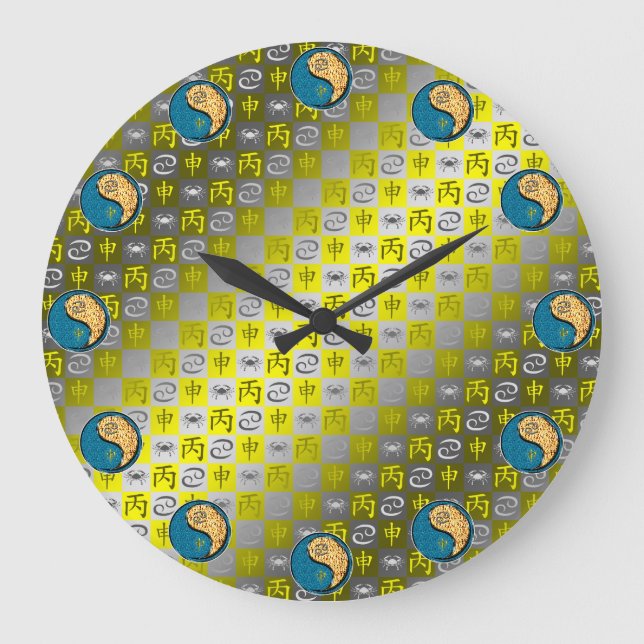 Cancer & Fire Monkey Large Clock (Front)